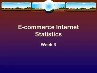 E-commerce Internet Statistics