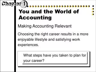 You and the World of Accounting
