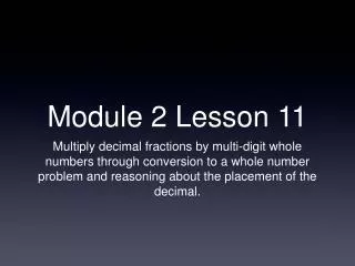 Module 2 Lesson 11