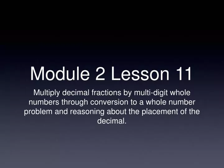 module 2 lesson 11