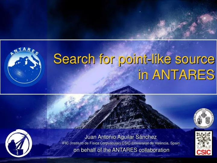 search for point like source in antares
