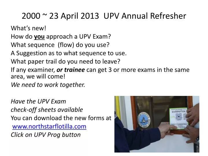 2000 23 april 2013 upv annual refresher