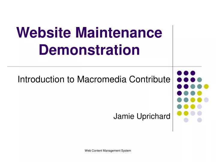 website maintenance demonstration