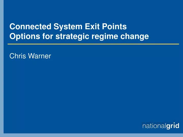 connected system exit points options for strategic regime change