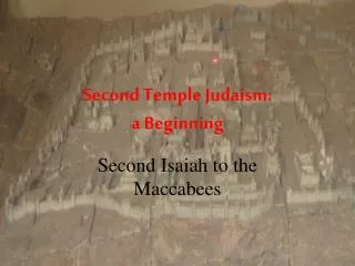 Second Temple Judaism: a Beginning