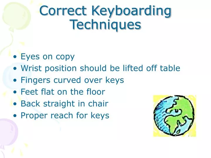 correct keyboarding techniques