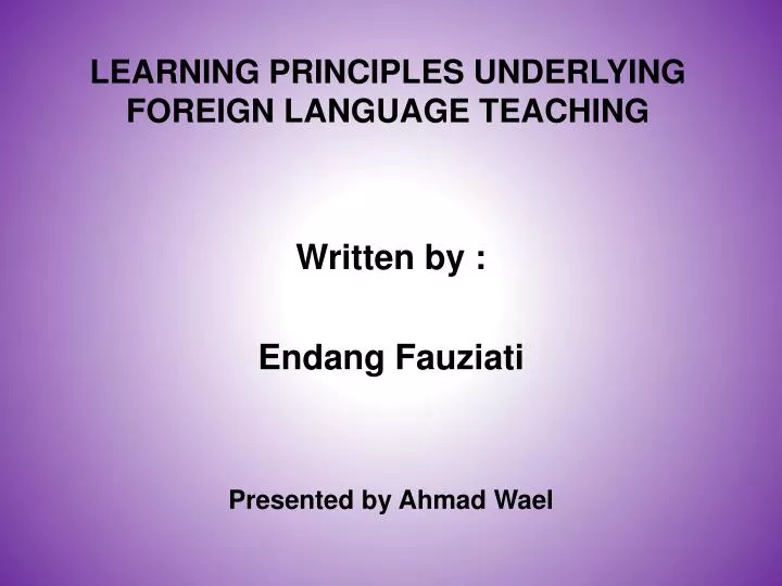 learning principles underlying foreign language teaching