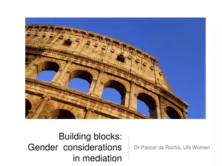 building blocks gender considerations in mediation