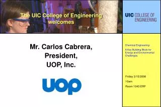 The UIC College of Engineering welcomes