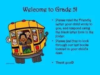 Welcome to Grade 5!
