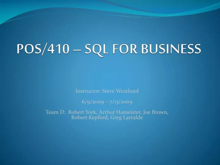 pos 410 sql for business