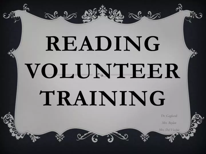 reading volunteer training