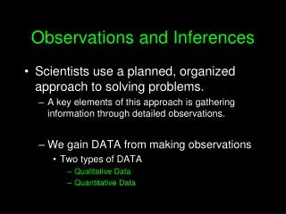 observations and inferences