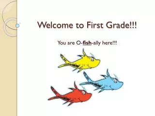 welcome to first grade