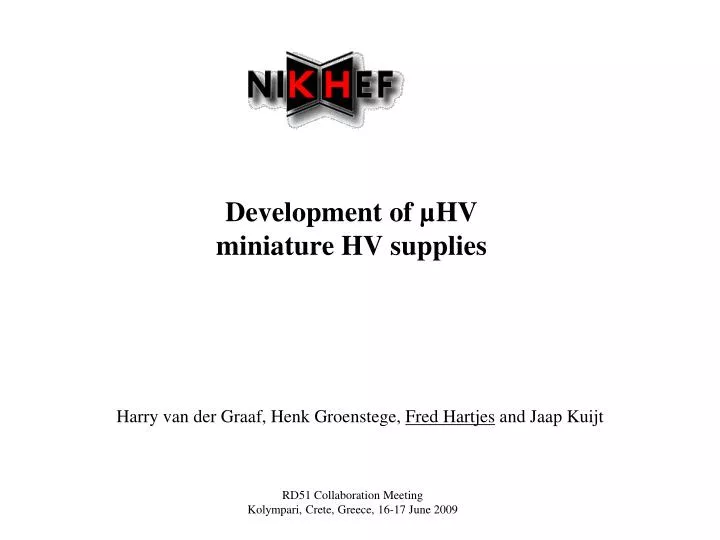 development of hv miniature hv supplies