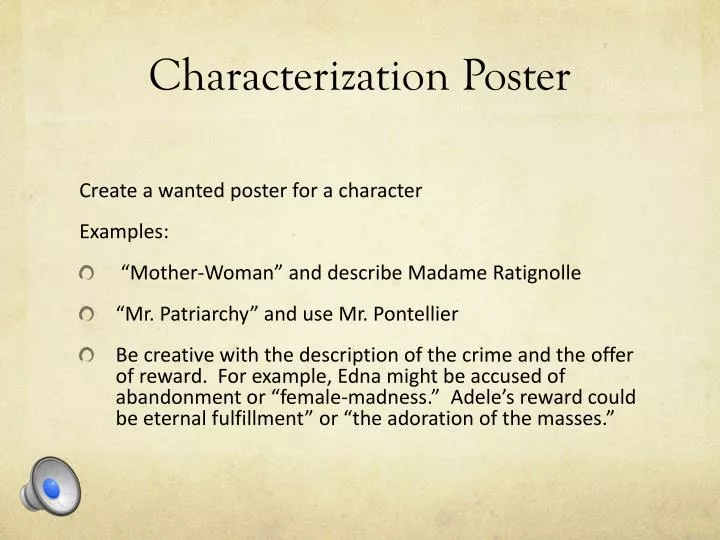 characterization poster