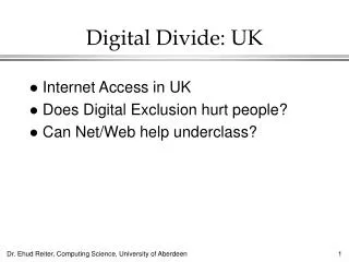 Digital Divide: UK