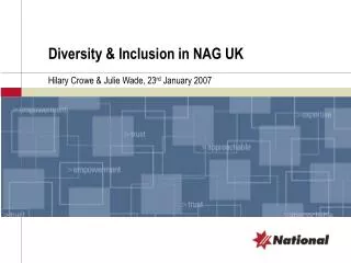 Diversity &amp; Inclusion in NAG UK