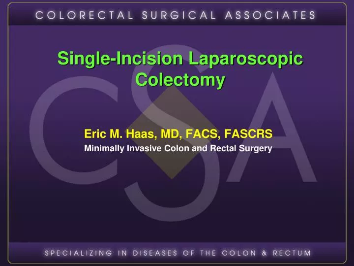 single incision laparoscopic colectomy