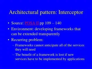 Architectural pattern: Interceptor