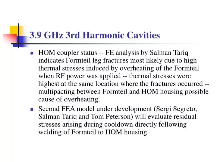 3 9 ghz 3rd harmonic cavities