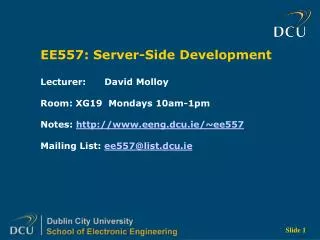 EE557: Server-Side Development