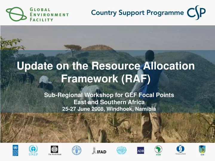 update on the resource allocation framework raf