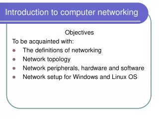 Introduction to computer networking