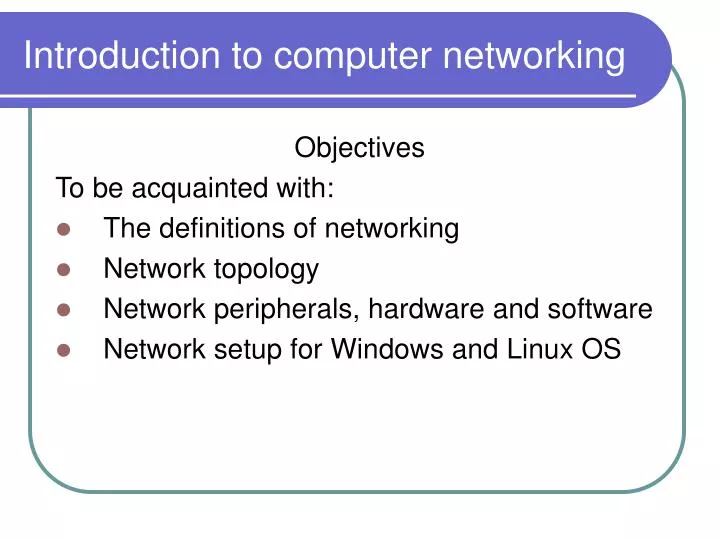 introduction to computer networking