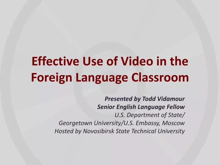 effective use of video in the foreign language classroom