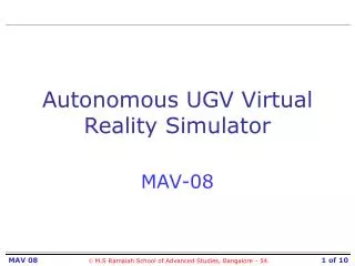 Autonomous UGV Virtual Reality Simulator
