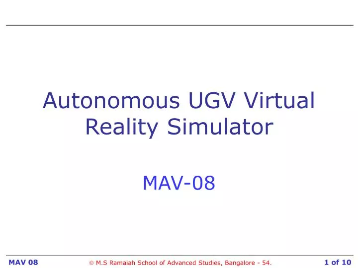 autonomous ugv virtual reality simulator