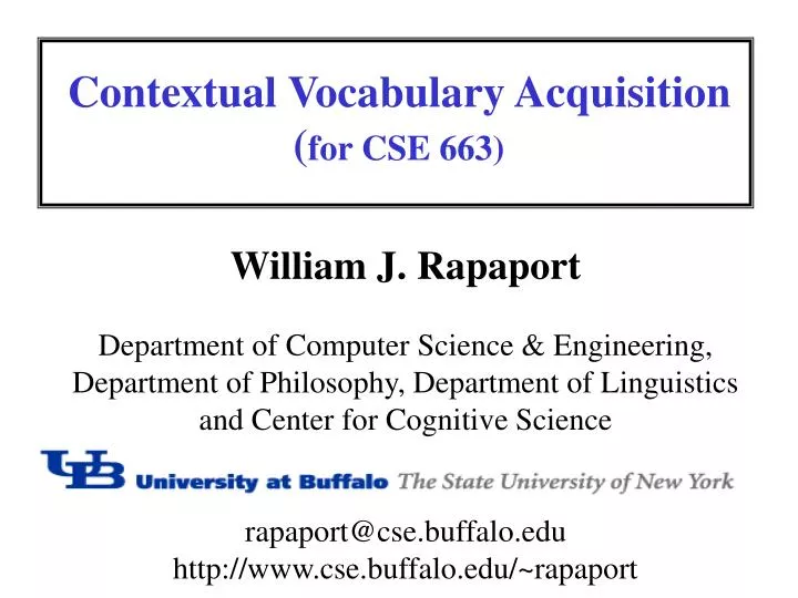 contextual vocabulary acquisition for cse 663