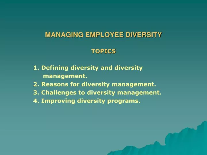 managing employee diversity