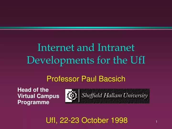 internet and intranet developments for the ufi