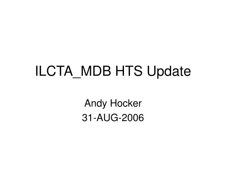 ilcta mdb hts update