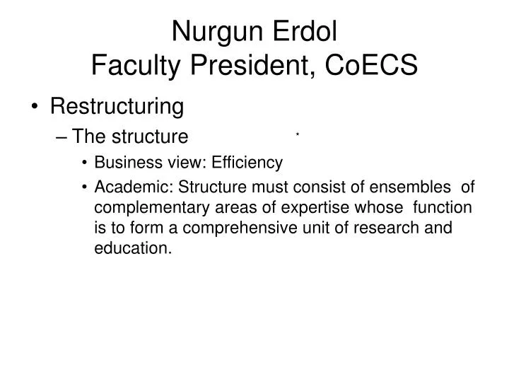 nurgun erdol faculty president coecs