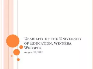 Usability of the University of Education, Winneba Website