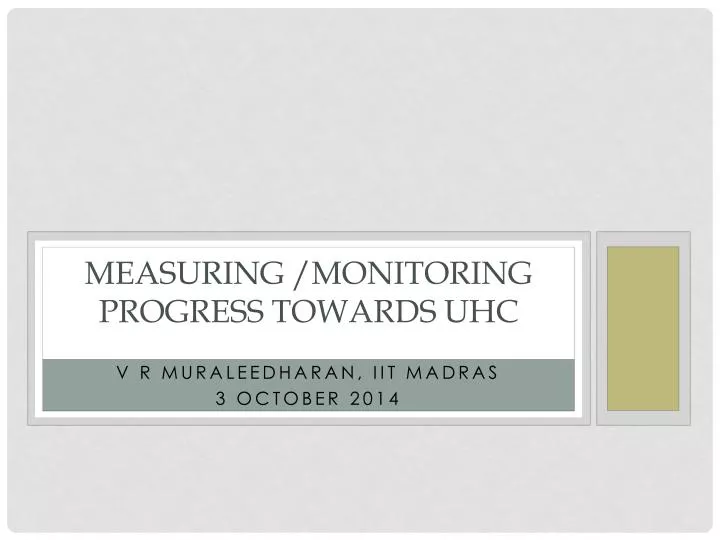 measuring monitoring progress towards uhc