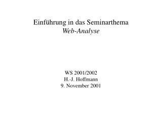 einf hrung in das seminarthema web analyse