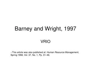 Barney and Wright, 1997