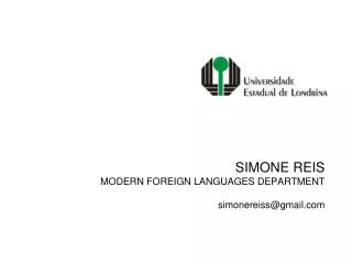 SIMONE REIS MODERN FOREIGN LANGUAGES DEPARTMENT simonereiss@gmail