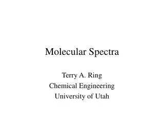 Molecular Spectra