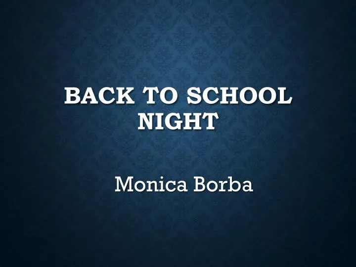 back to school night