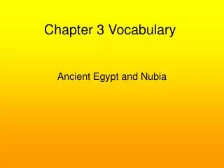 Chapter 3 Vocabulary