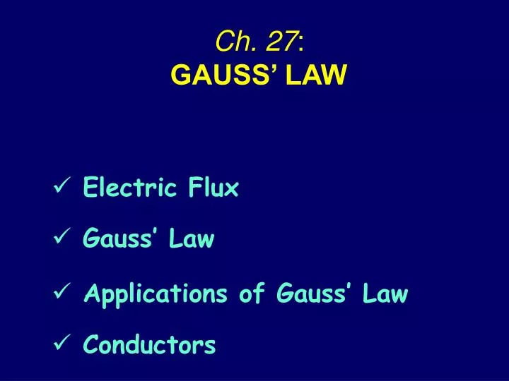 ch 27 gauss law