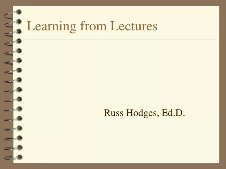 learning from lectures