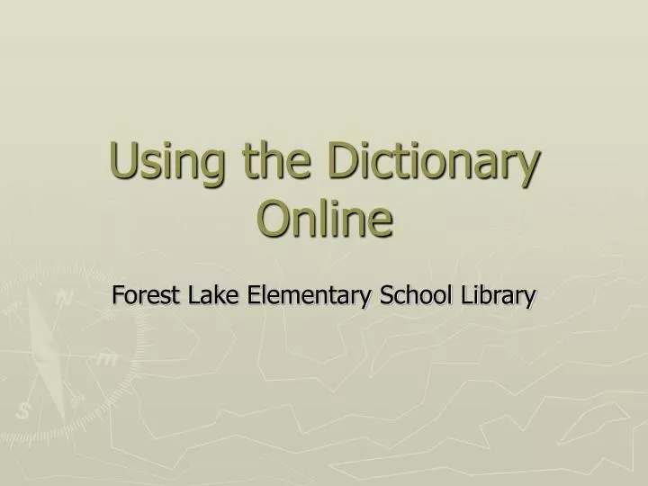 using the dictionary online