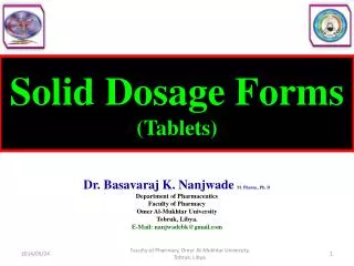 Solid Dosage Forms (Tablets)