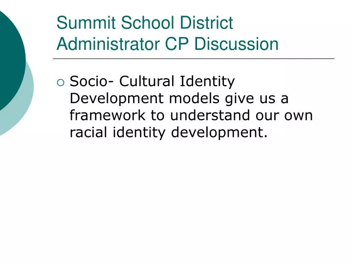 summit school district administrator cp discussion